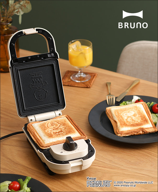 Bruno ホットサンドメーカーシングル Peanuts 15レシピ配布中 セレクトショップ Aqua アクア