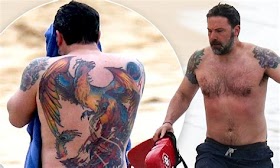 Ben Affleck Rocks His New Back Tattoo