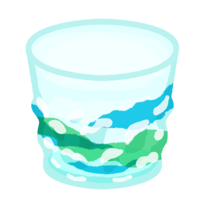 琉球ガラスのコップ ブルー の無料素材 イラスト沖縄 おきなわ