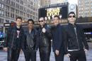 New Kids Kids On The Block members, from left, Joey McIntyre, Danny Wood, Donnie Wahlberg, Jonathan Knight and Jordan Knight announce their "The Main Event" tour at Madison Square Garden on Tuesday, Jan. 20, 2015, in New York. (Photo by Charles Sykes/Invision/AP)