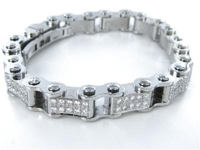 00 carat diamond gold bicycle chain link bracelet 18 kt gold