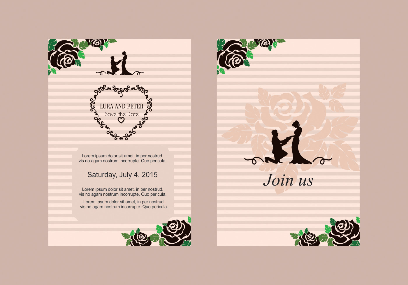 Download Rose Wedding Invite Vector - Download Free Vector Art ...