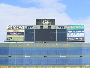 North end zone at Lambeau Field which displays...