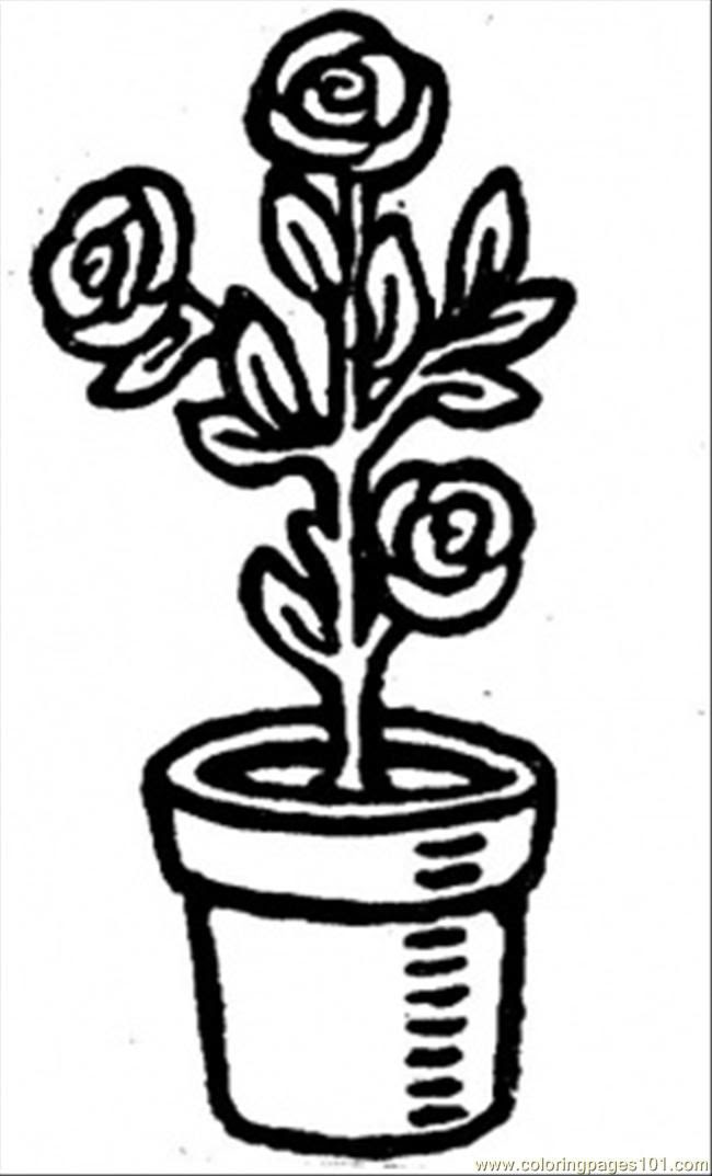 Flower Pot Coloring Page - Coloring Home