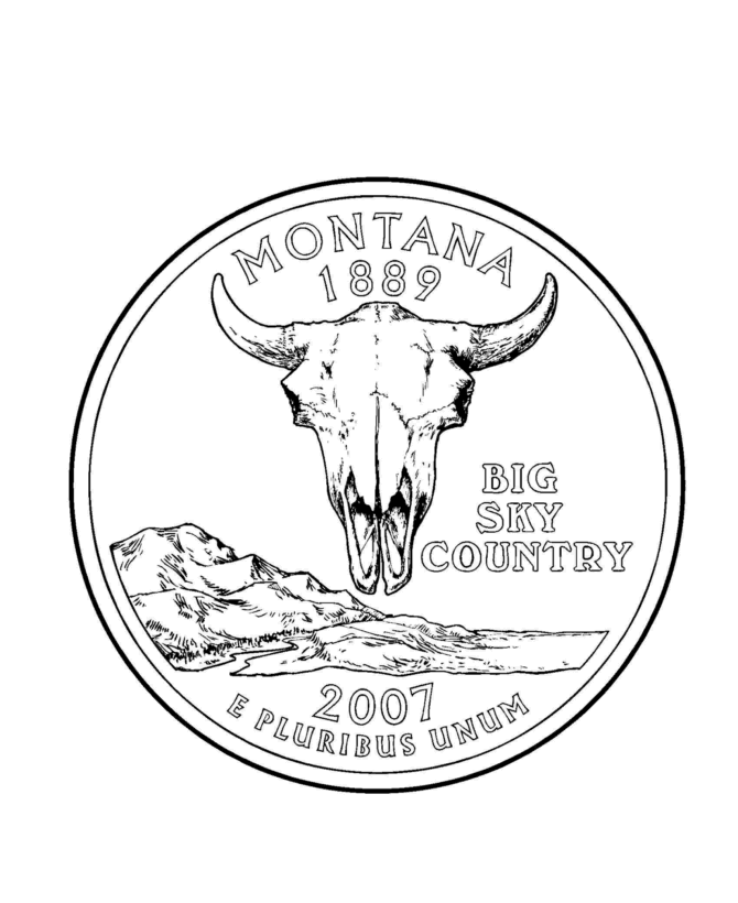 Download USA-Printables: Montana State Quarter - US States Coloring Pages
