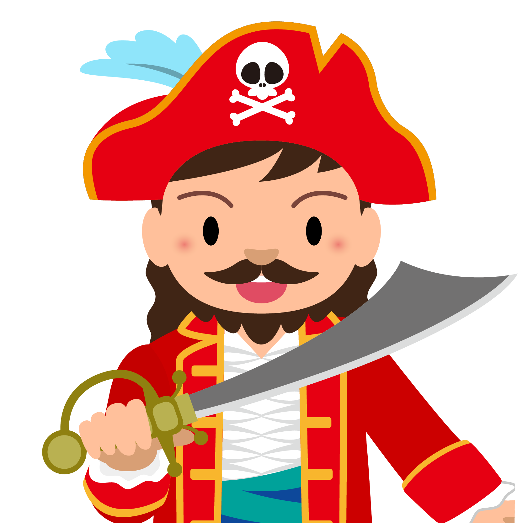 商用フリーイラスト 無料 10月 ハロウィン 男の子 海賊 コスプレ Halloween Pirate 上半身 商用ok フリー素材集 ナイスな イラスト