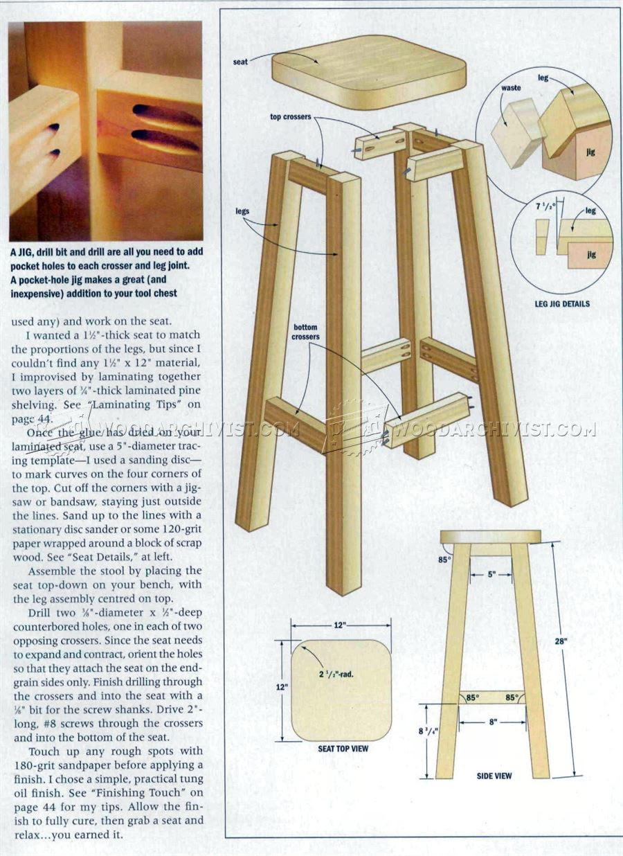 Kitchen Stool Plans • WoodArchivist