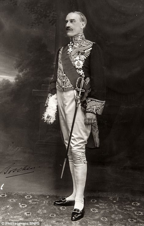 The high-life: Viscount Goschen (pictured), Governer of Madras and later Viceroy of India, and his wife Lady Margaret Evelyn-Gathorne Hardy enjoyed lavish parades and banquets during their time in the country