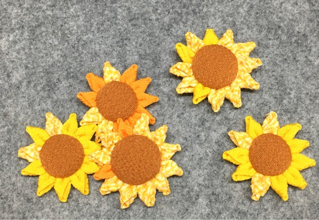 ちりめん細工 小さなひまわり作り方 花と着物とちりめん細工