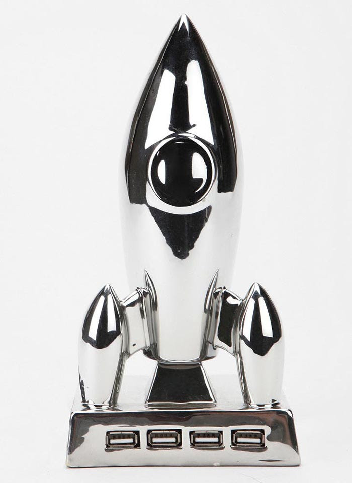 Rocket Ship 4-Port USB Hub
