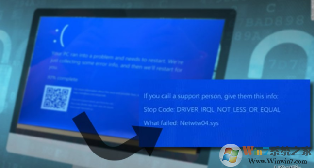 Win10系统蓝屏提示driver Irql Not Less Or Equal Netwtw04 Sys Bsod的修复方法 Win7系统之家