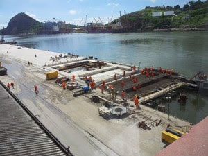Obras no cais do Porto de Vitória (Foto: Leandro Nossa / G1 ES)