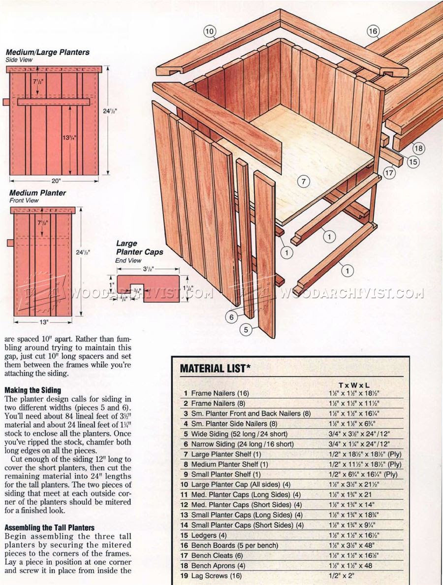 planter bench plans • woodarchivist