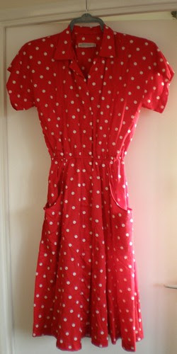 Vintage red shirt dress