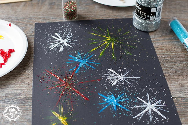 Craft Stick Fireworks Art
