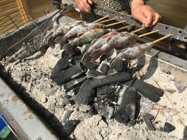 テナント小屋もヤマメ塩焼きもやってます 道の駅こすげ 山梨県小菅村