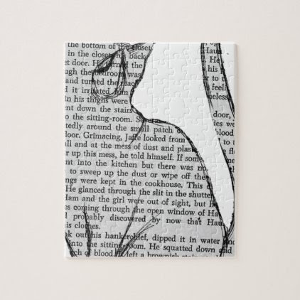 cat reading book sticker jigsaw puzzle