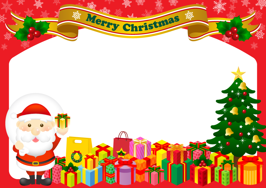 フリーイラスト] サンタとクリスマスプレゼントの背景でアハ体験 - GAHAG | 著作権フリー写真・イラスト素材集