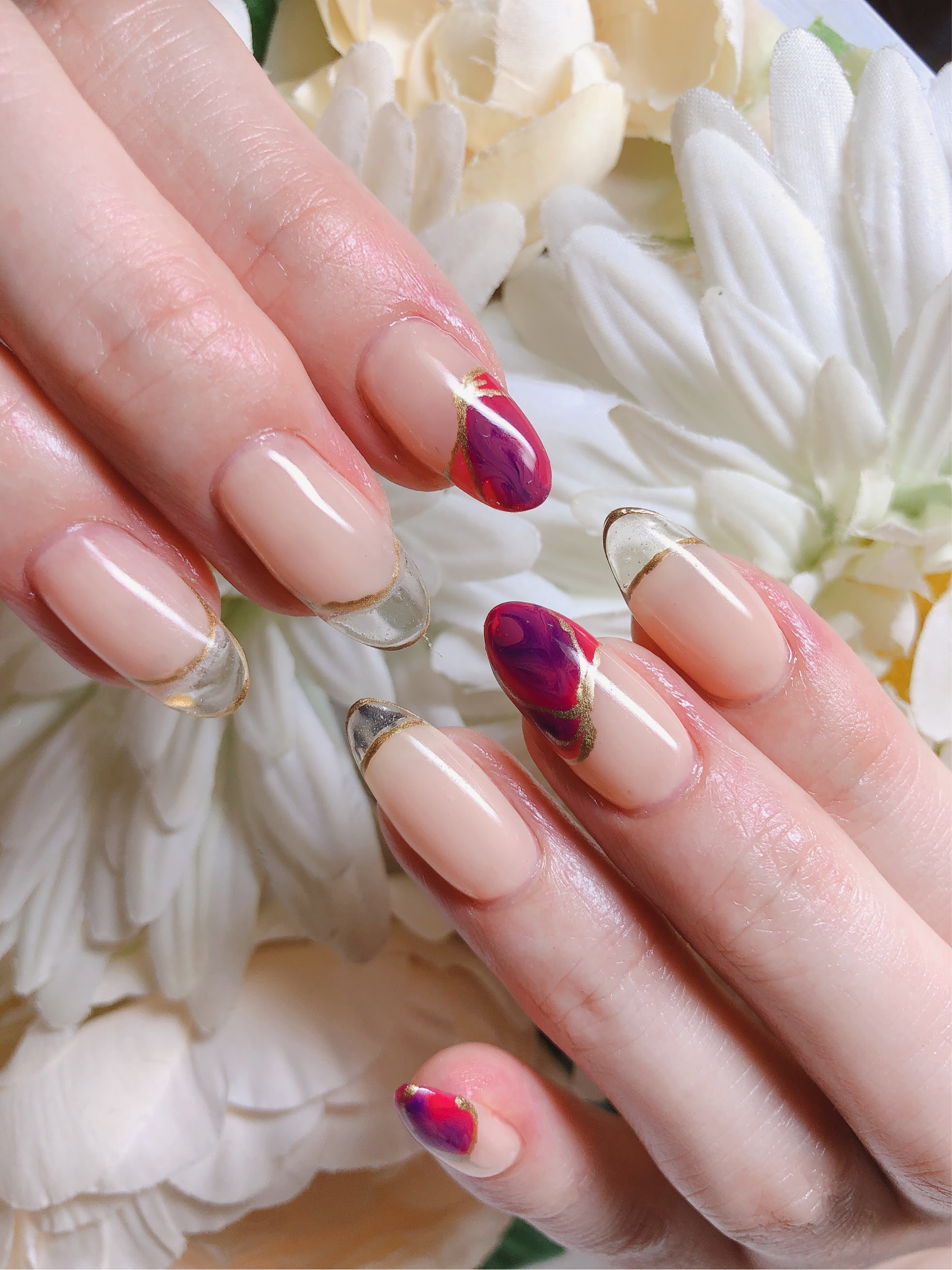 新鮮 爪先がクリアのジェルネイル 神戸市北区のネイルサロン美nail 神戸市北区のネイルサロン 美ネイル