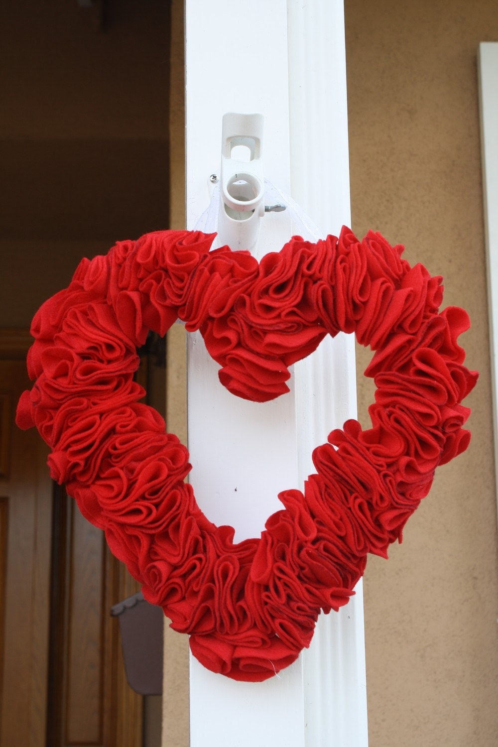Wreath Home Decor Valentine's Red Heart Felt Door by LilNoodleBug