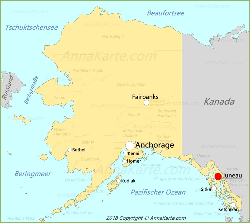 Alaska Karte | Vereinigte Staaten - AnnaKarte.com