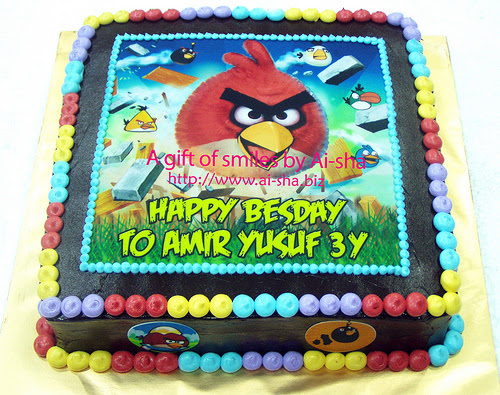 Birthday Cake Edible Image Angry Birds