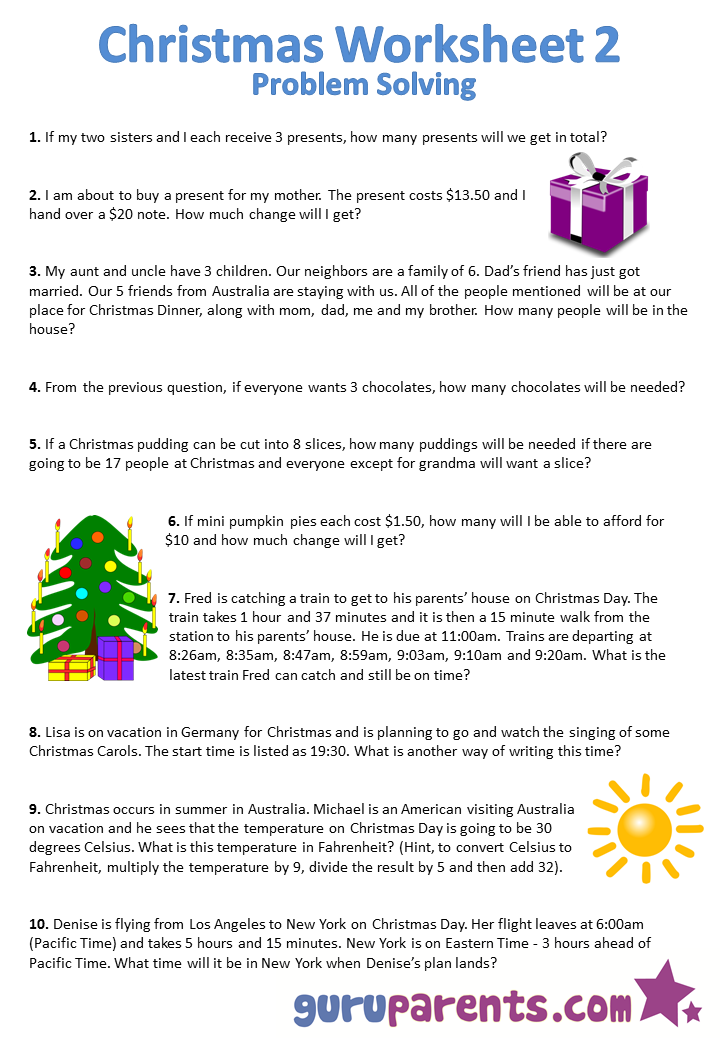 Christmas Worksheets | guruparents