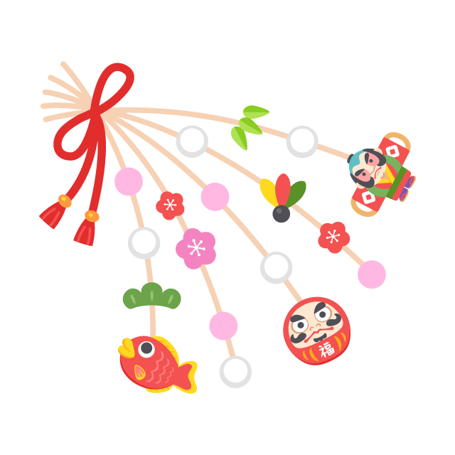 年賀状にぴったりな餅花の無料ベクターイラスト素材 Picaboo ピカブー 無料ベクターイラスト素材