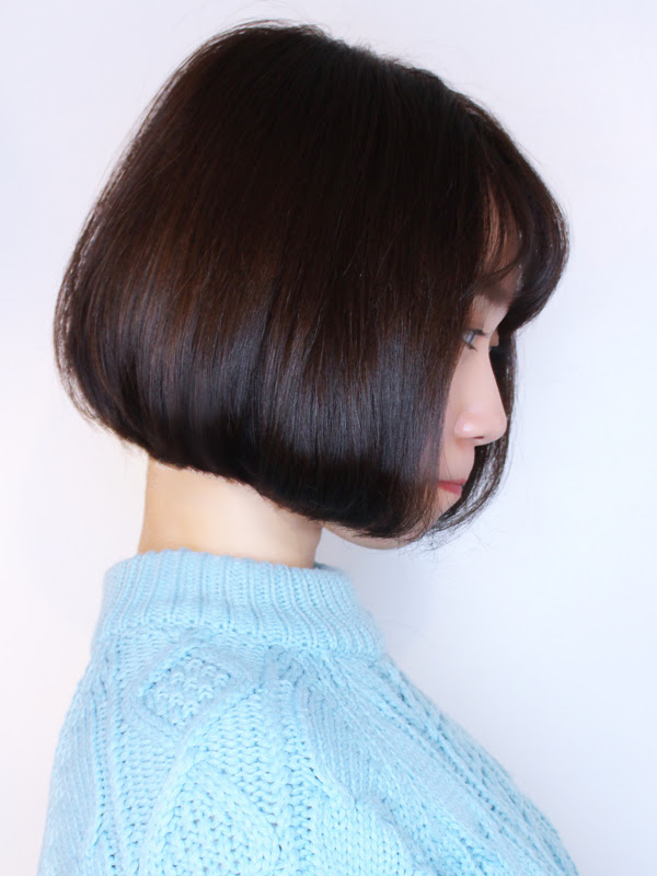 黒髪ワンレン前下がりショートボブ似合わせカット ヘアスタイル 美容院 美容室 モリオフロムロンドン 原宿本店 大宮 池袋 成増