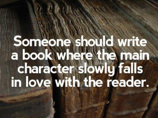 Someone should write a book where the main character slowly falls in love with the reader