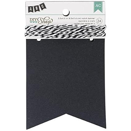 American Crafts 24-Piece Notch DIY Shop Chalkboard Banner, 3.5 by 4.5-Inch