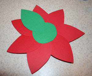paper poinsettia step two
