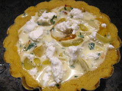 Roasted Beet & Goat Cheese Tart with Polenta Crust