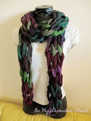 Arm Knitting Scarf variation: tube yarn video tut