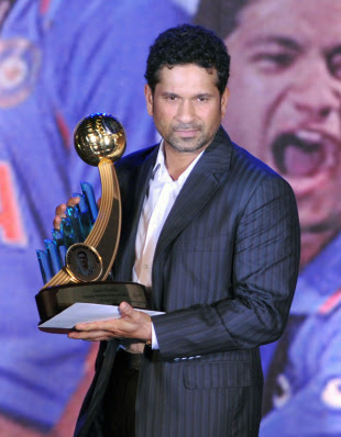 Sachin Tendulkar was Indian cricketer of the year at the BCCI awards, Mumbai, May 31, 2011