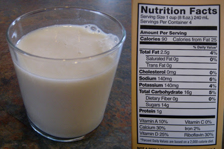 Rice Milk Nutrition Facts on Milk 110 Cow S Milk 102 And Rice Milk 130