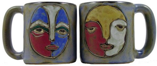 Round Faces Pottery Coffee Mug 16 oz