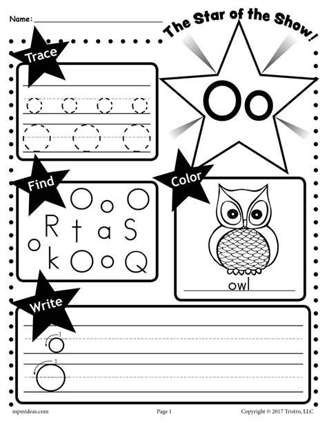 Get the letter o worksheet set. letter o worksheet tracing coloring writing more supplyme