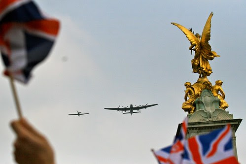 Lancaster Bomber at over Buckingham Palace by Nature From Bruce