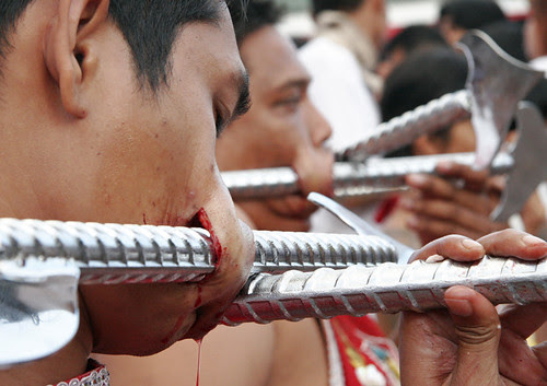  want I had to a greater extent than fourth dimension to run into all the dissimilar events Bangkok Thailand Place should to visiting: Vegetarian Festival Procession Photos