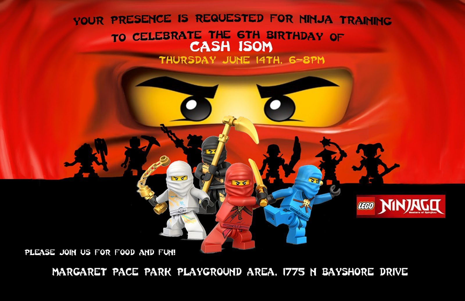 Free Printable Ninjago Birthday Invitations