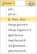Rules Dropdown