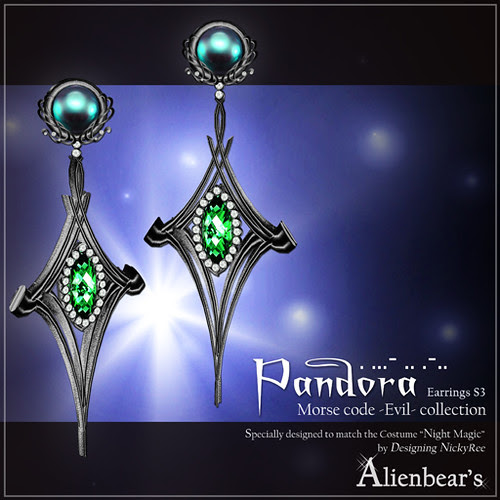 Pandora earrings S3 green-teal