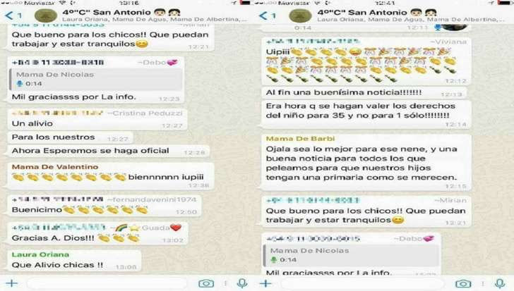 Este es el indignante chat en WhatsApp de unas madres por 
