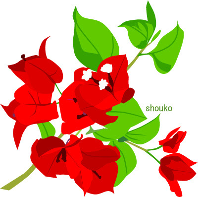 ブーゲンビリアの花の無料イラスト フリー素材 夏の花 南国の花 Shoukoyamada イラストブログ