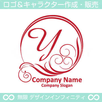 ｙ文字 太陽 サン 波 オレンジ豪華のロゴマークデザインです ロゴマーク キャラクター作成 販売の インフィニティ