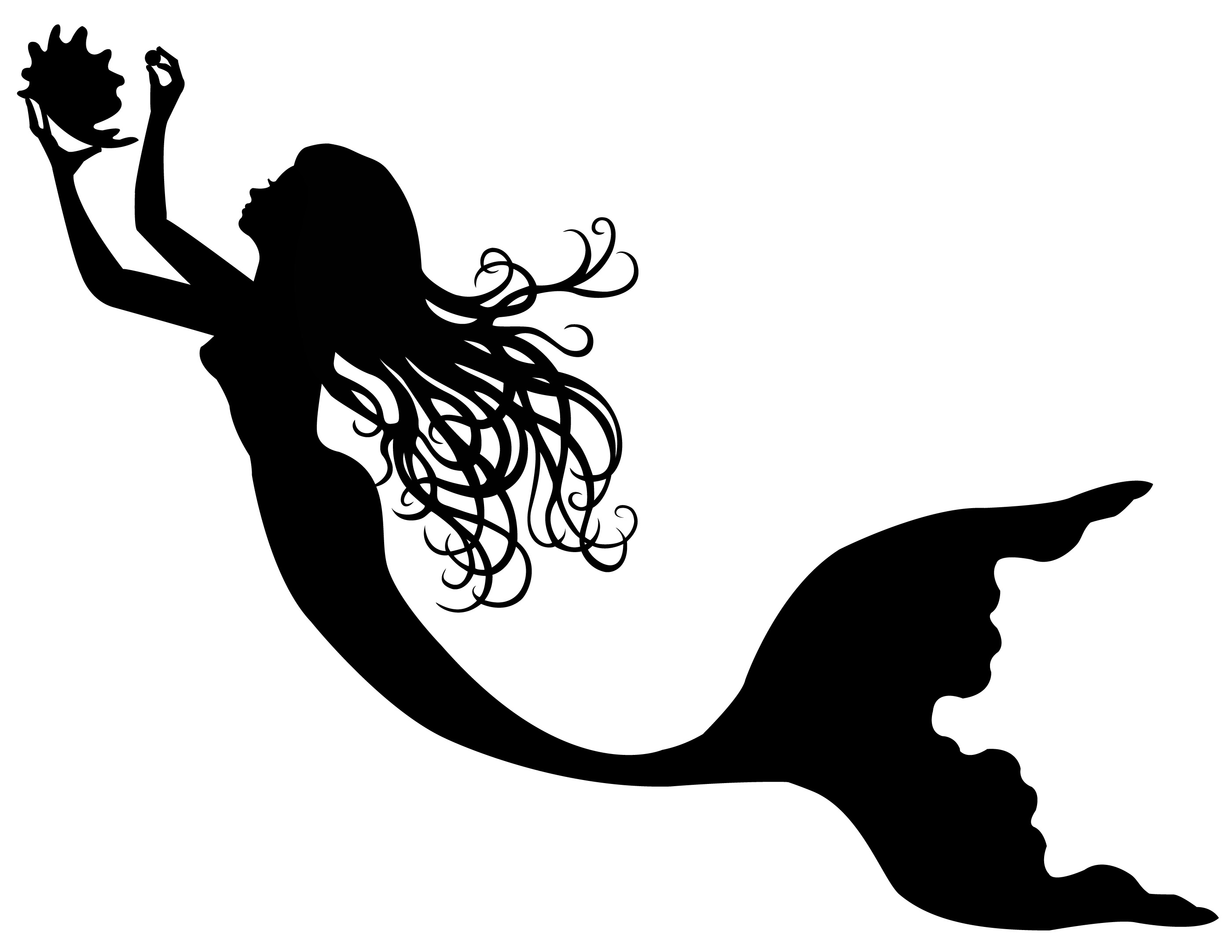 Download 0 ideas about mermaid silhouette on little clipart 2 ...