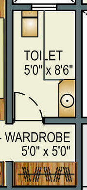 5'x8'6" Toilet in 5.5 BHK Penthouse of Rs. 245 Lakhs in Crossroads at Baner Pune