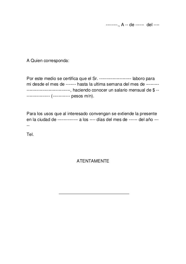 Ejemplo de carta formal laboral - Ejemplos De