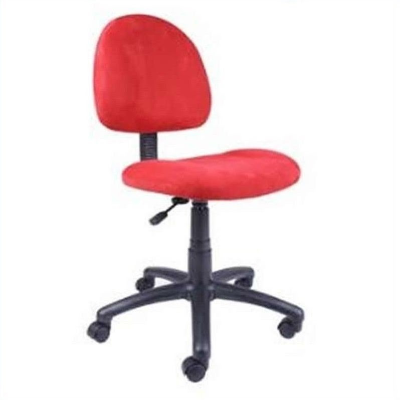 Boss Office Products Fabric Deluxe Posture Office Chair in Red